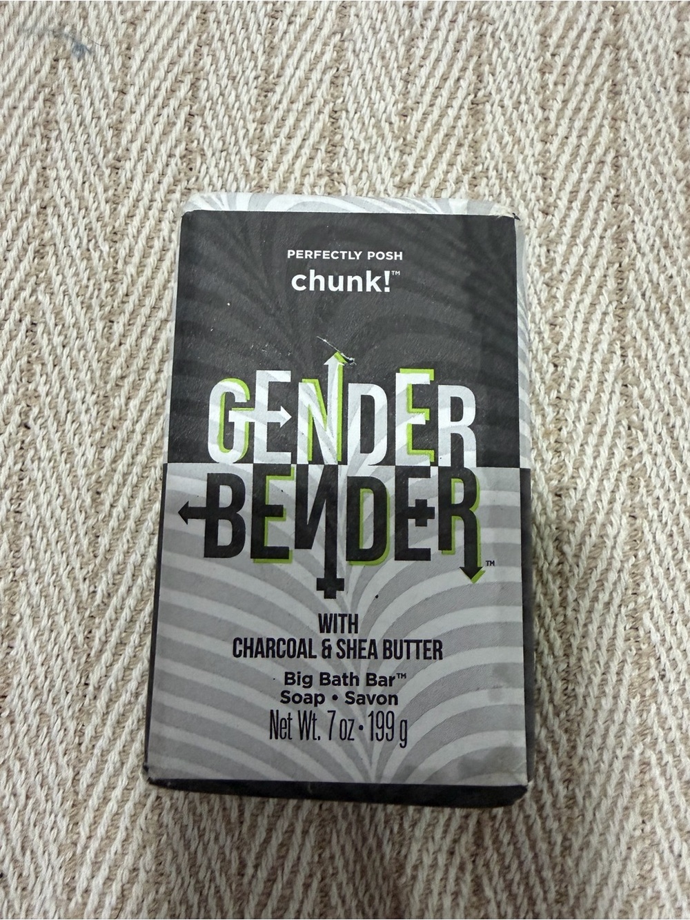 Perfectly Posh Gender Bender Chunk Soap - Gray, Black, Green Accents